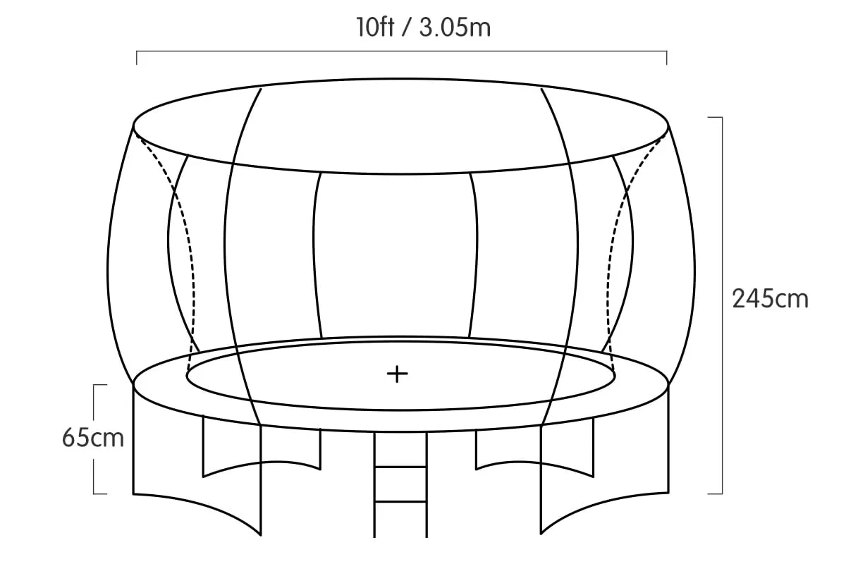 10ft Green Outdoor Trampoline with Safety Net, Ladder & Basketball Set Kahuna