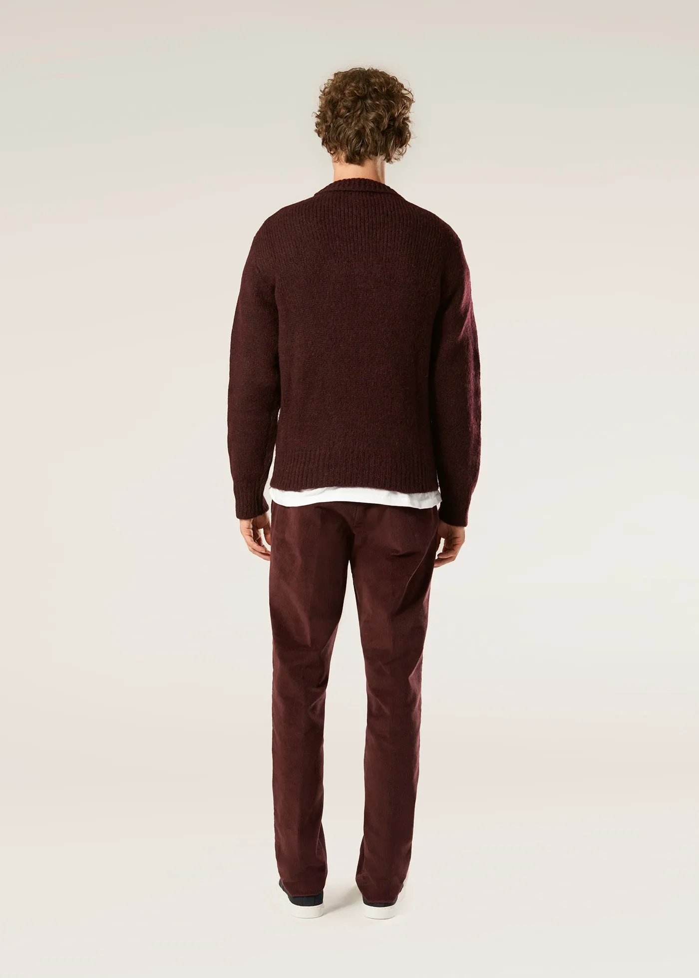 AAPPIO BURGUNDY WOOL AND ALPACA SWEATER