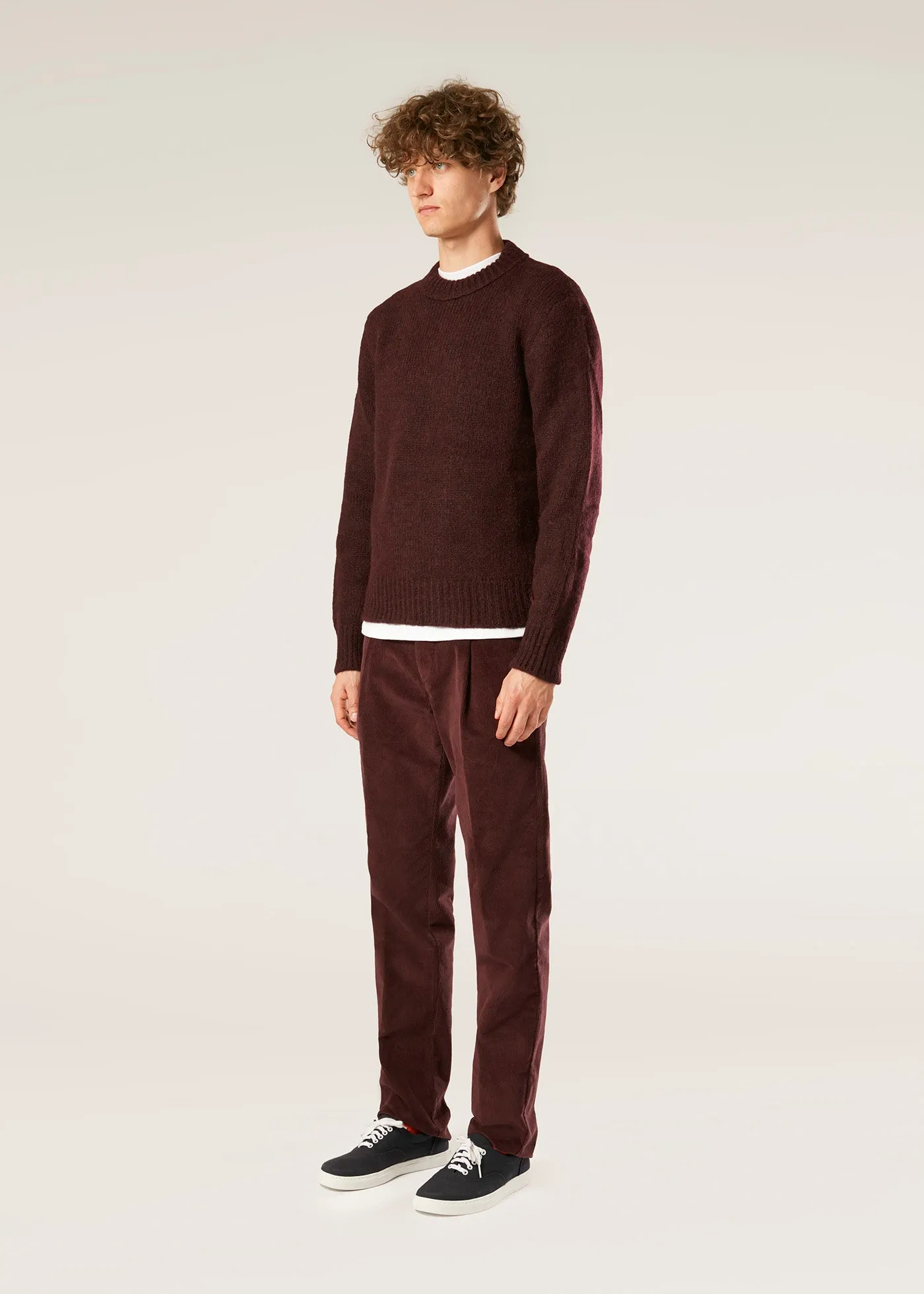 AAPPIO BURGUNDY WOOL AND ALPACA SWEATER