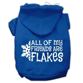 All My Friends Are Flakes Screen Print Pet Hoodies Blue Size Lg (14)