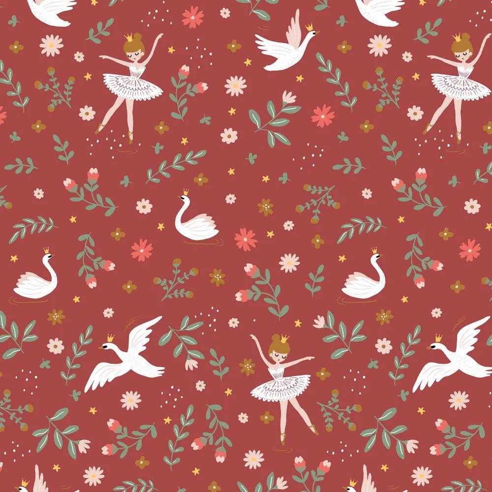 Ballerinas and Swans Organic Sweatshirt Fabric