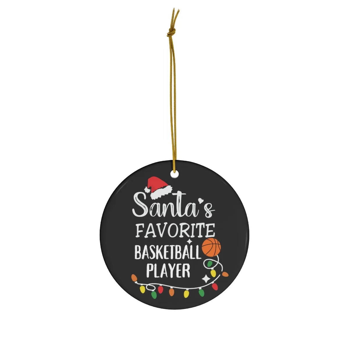 Basketball Ornament, Santa's Favorite Basketball Player, Christmas Ceramic Basketball Christmas Tree Ornament for Basketball Players