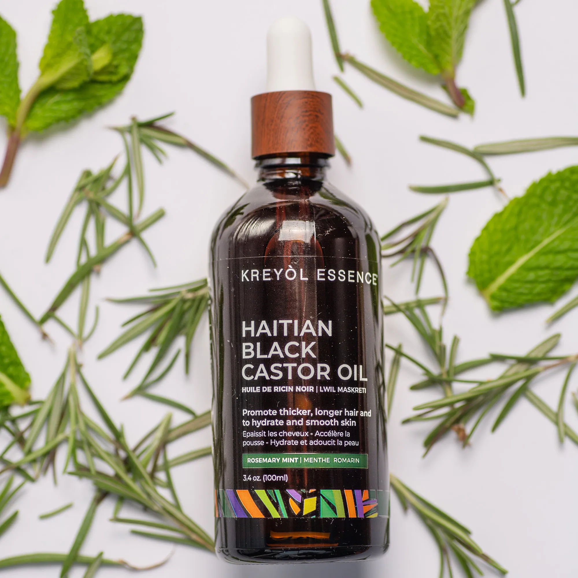 Buy Haitian Black Castor Oil: Rosemary Peppermint (3.4oz) Super Size, get one FREE