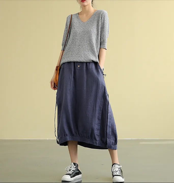 Casual Linen loose fitting Women's Skirts DZA2007192