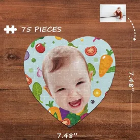 Custom Face Delicious Heart-Shaped Jigsaw Puzzle Best Indoor Gifts 75 Pieces