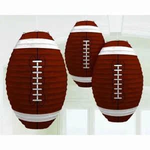 Football Shaped Paper Lanterns 3 Ct