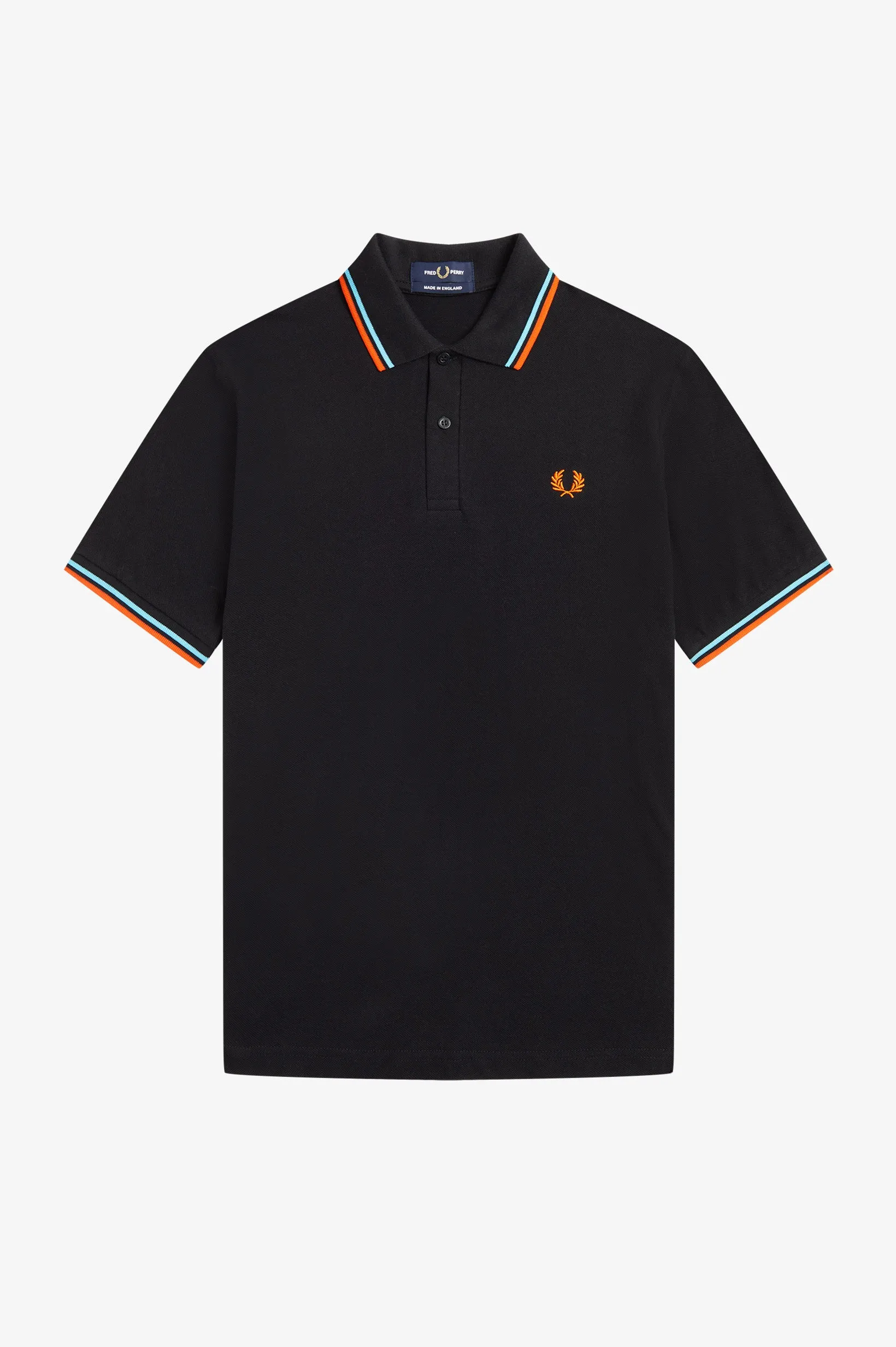 Fred Perry Polo Black / Sky / Orange