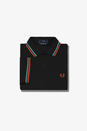 Fred Perry Polo Black / Sky / Orange