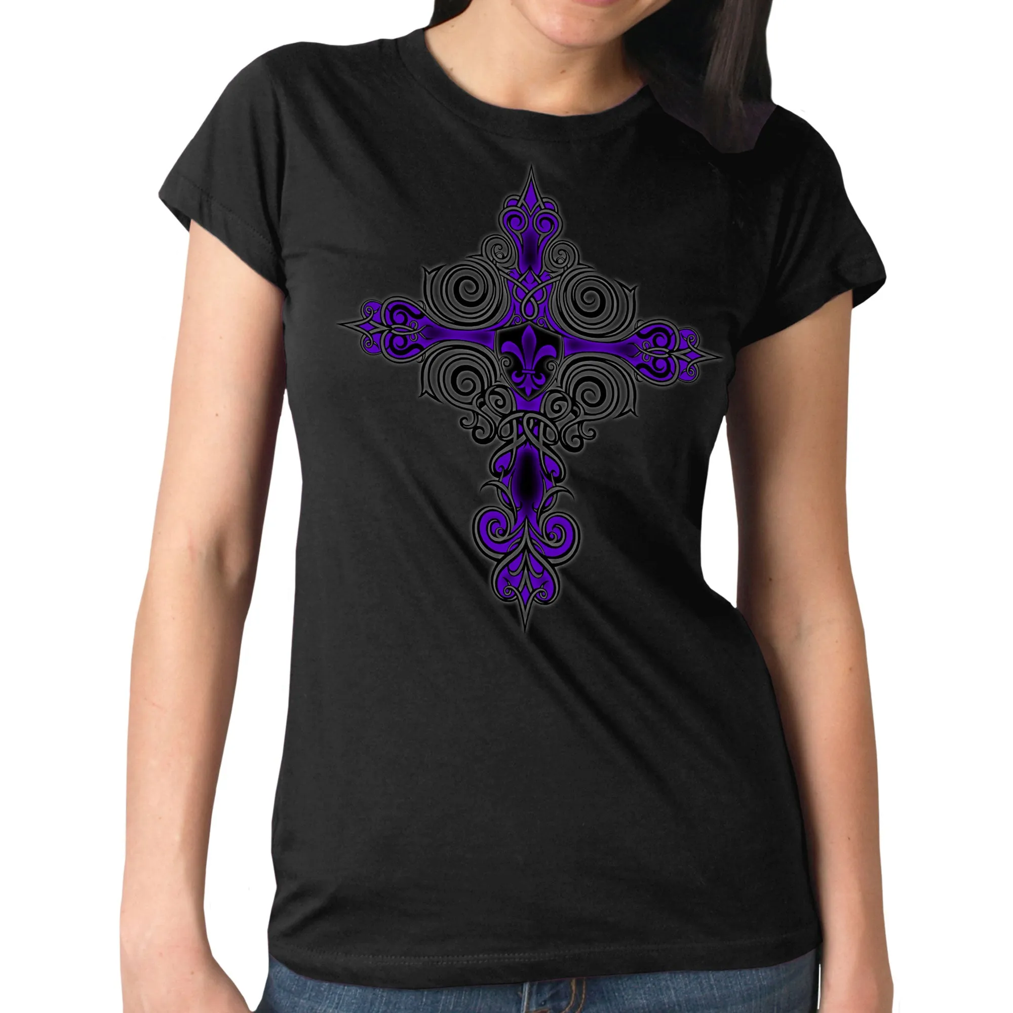 Hot Leathers Fleur De Lis Ladies T-Shirt