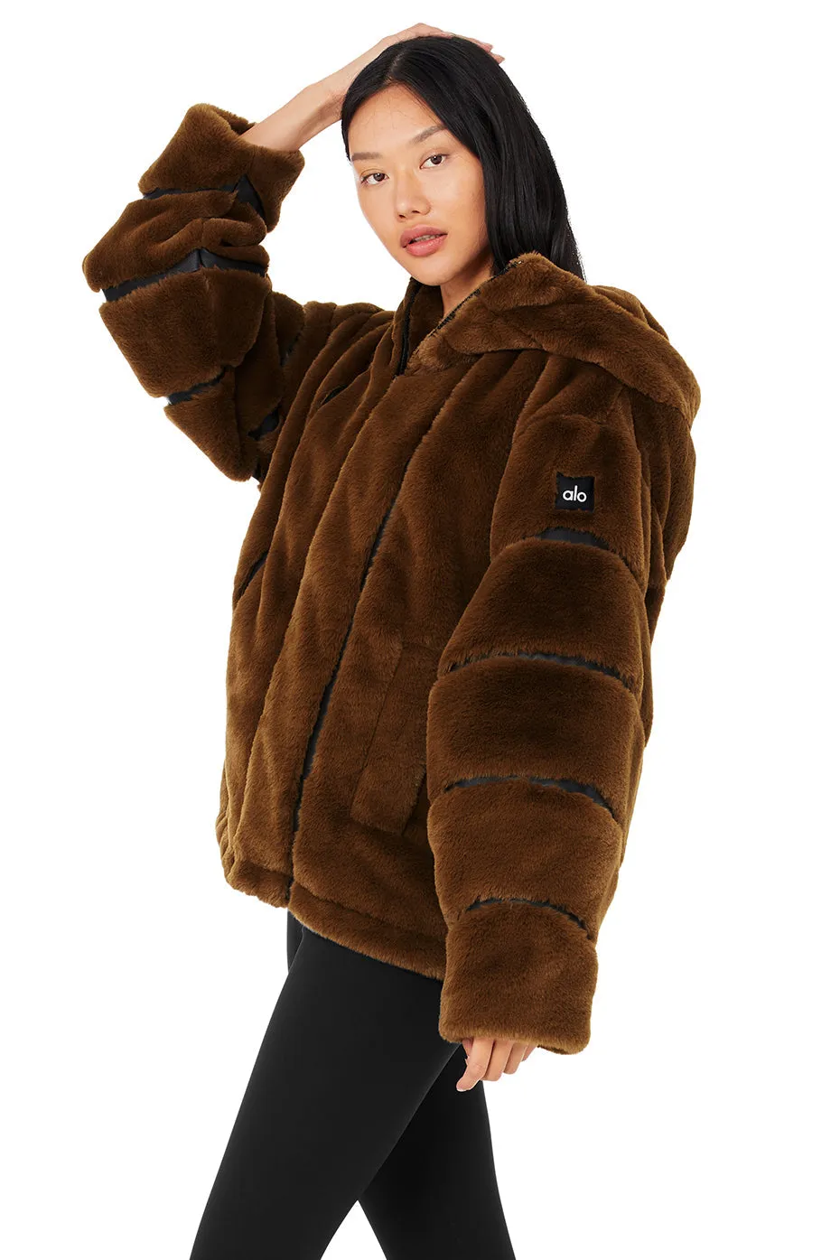 Knock Out Faux Fur Jacket - Chocolate