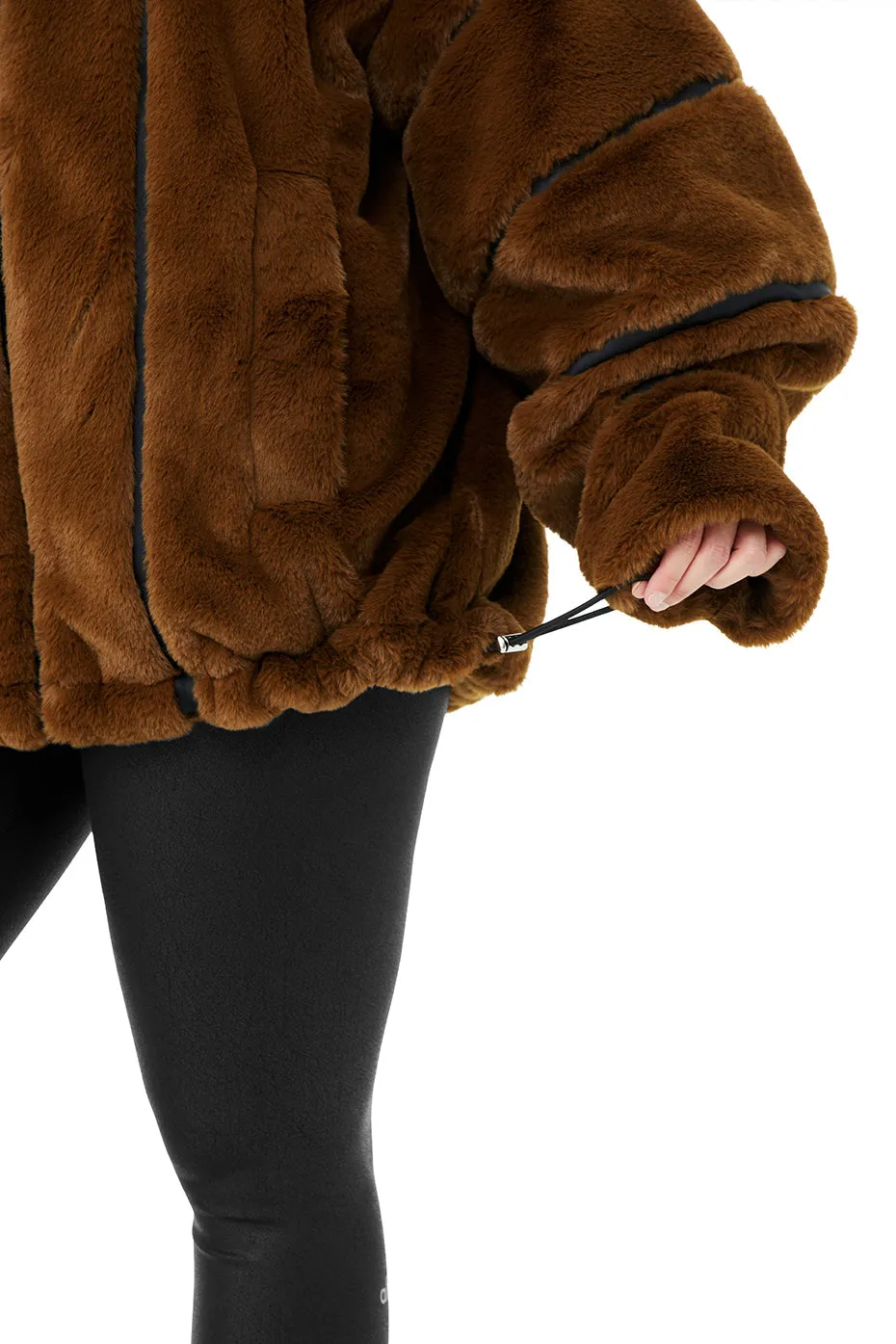 Knock Out Faux Fur Jacket - Chocolate