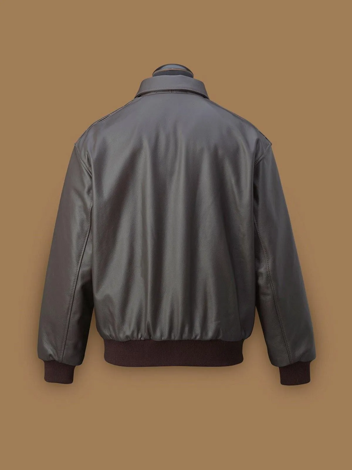 Men's Dark Brown A2 Genuine Leather Bomber Jacket