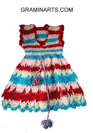 Multicolor Woolen HandMade  Frock (1-12 years)