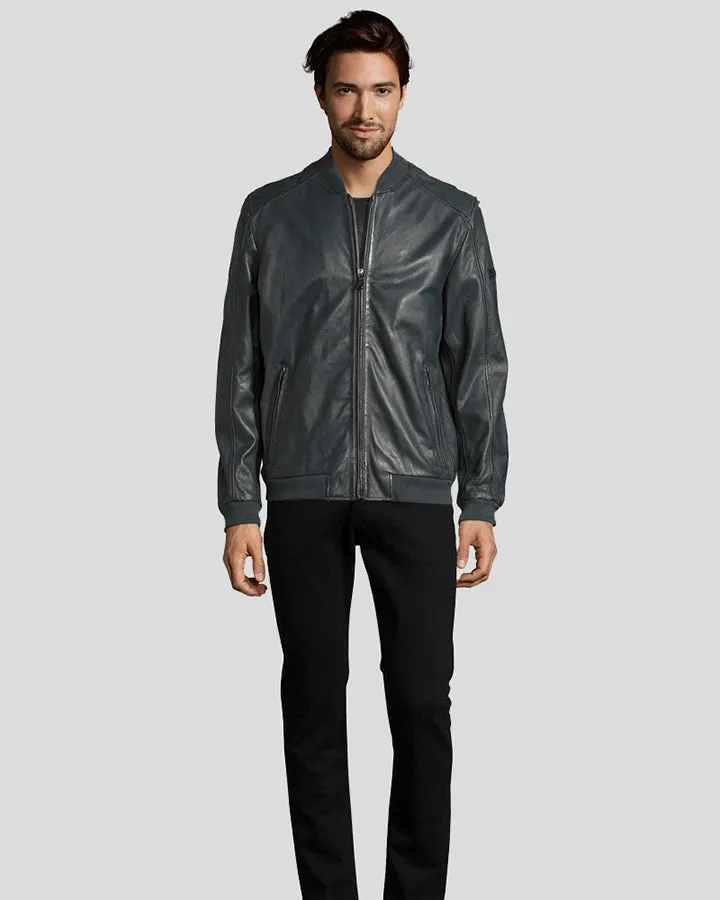 Noch Black Bomber Leather Jacket