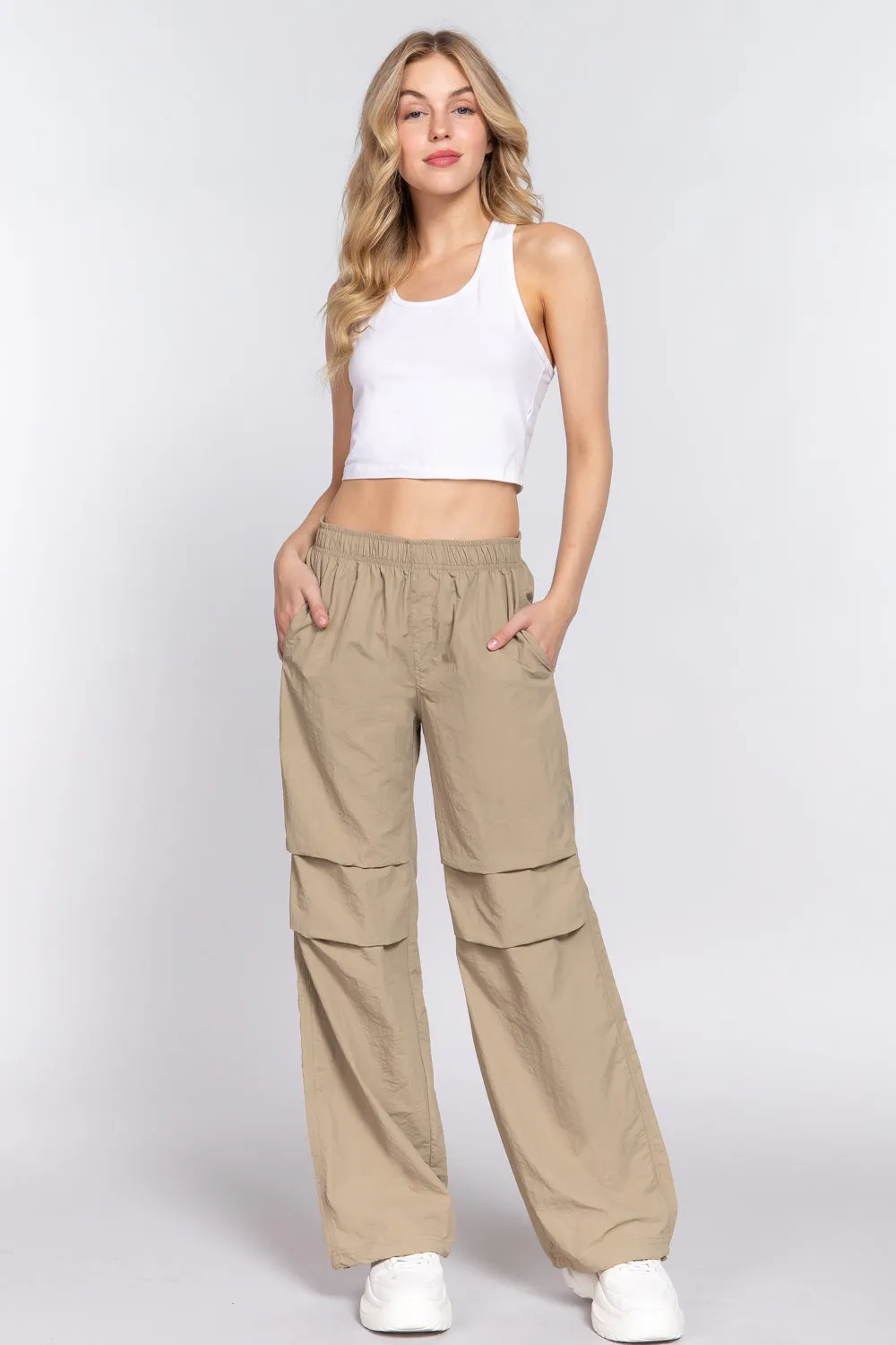 Waist Elastic Parachute Pants - 3 colors to choose from