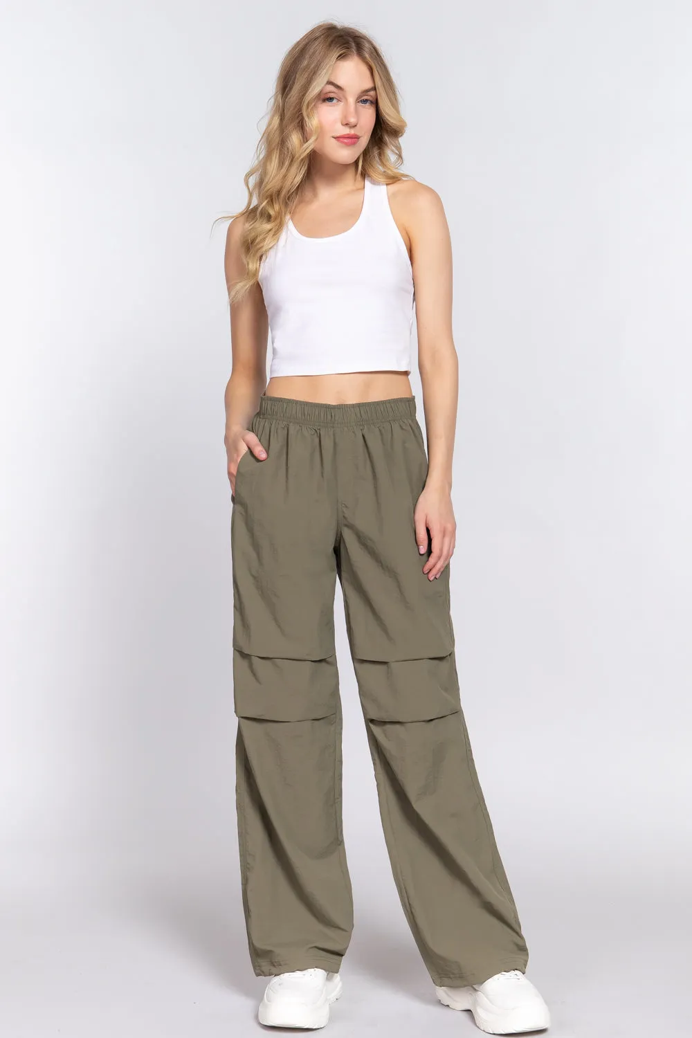 Waist Elastic Parachute Pants - 3 colors to choose from