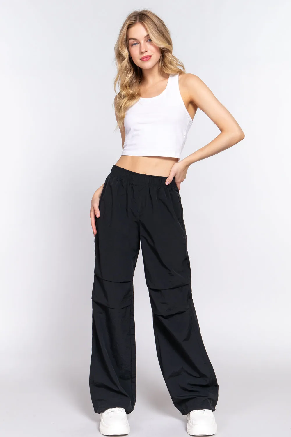 Waist Elastic Parachute Pants - 3 colors to choose from