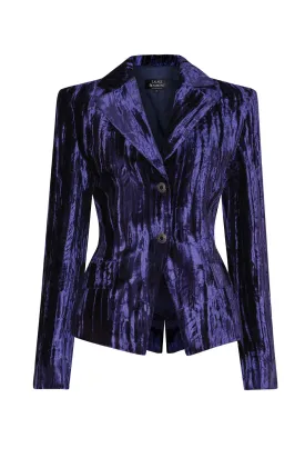 Winter Jacket in Violet Crushed Velvet - Ingrid